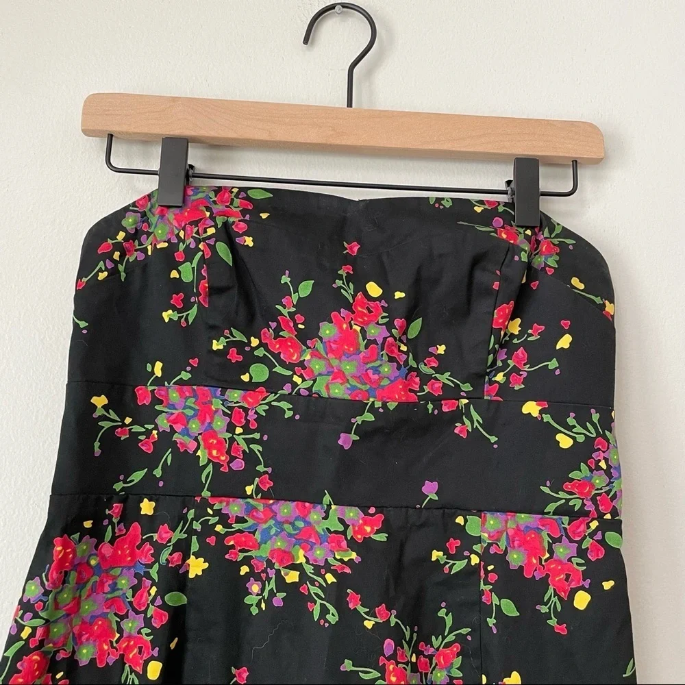 Free People Poison Apple Black Floral Full Zip Mini Dress